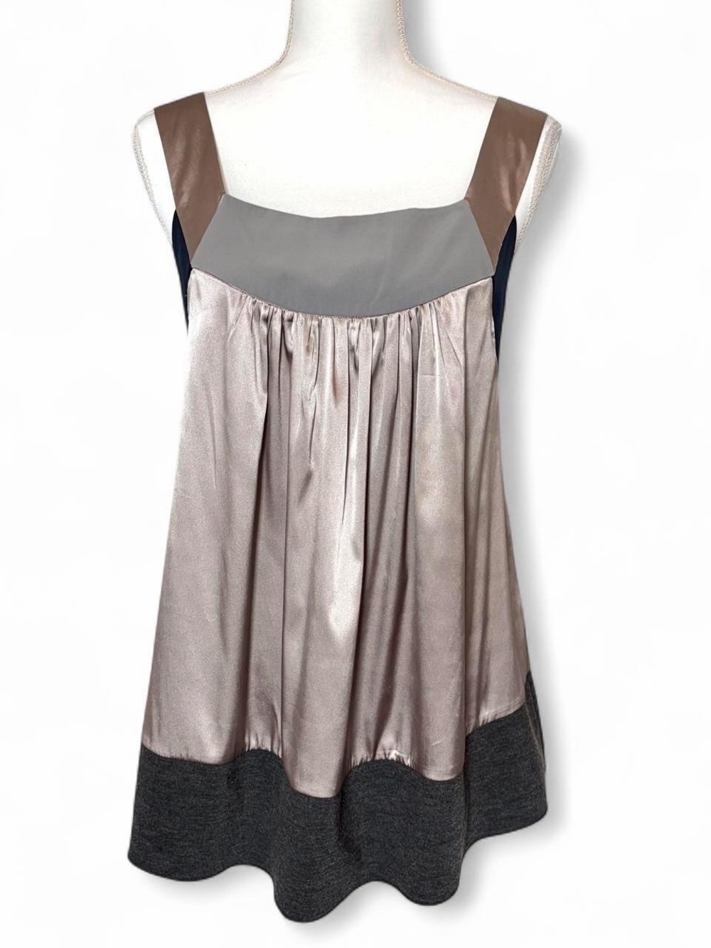 Simply Vera Vera Wang Metallic Satin Color Block Babydoll Cami Top Size 6